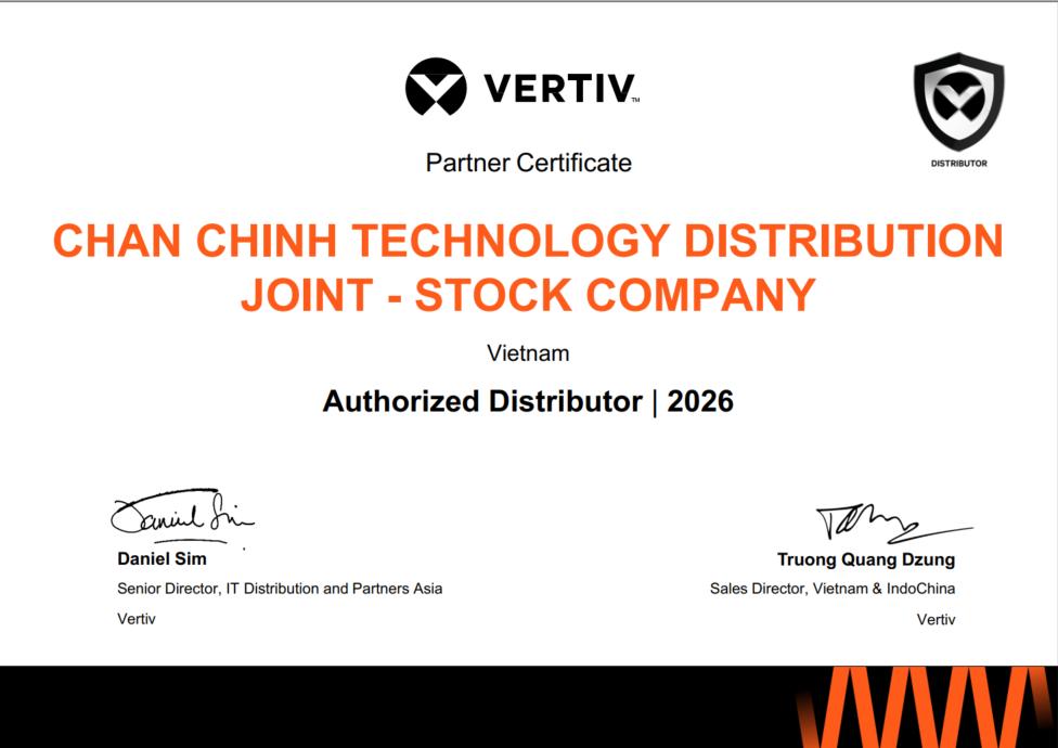 Chứng nhận Phân Phối Vertiv